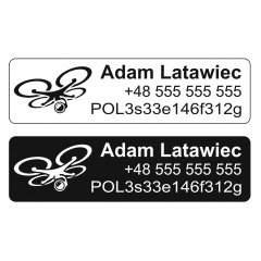 37x10mm aluminium Tabliczka operator drona