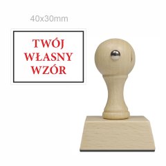 Pieczątka Ex Libris 40X30mm - Stempel drewniany - WŁASNY WZÓR