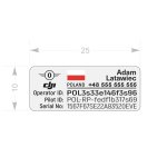 25x10mm aluminium Tabliczka operator drona
