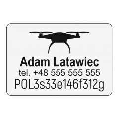 25x17mm aluminium Tabliczka operator drona