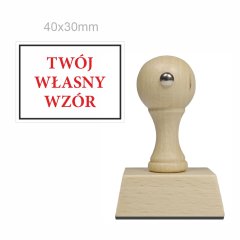 Pieczątka Ex Libris 40X30mm - Stempel drewniany - WŁASNY WZÓR